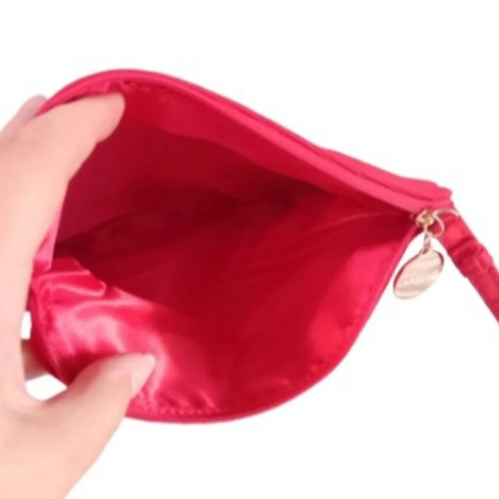 Giorgio Armani Vibrant Red Clutch Cosmetic Wristlet Bag | EUC
